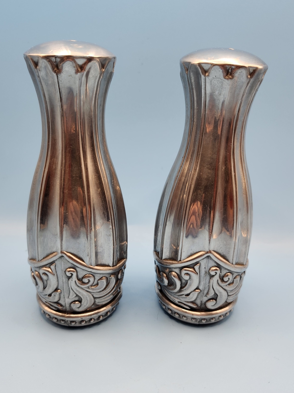 Vintage Lenox Salt And Pepper Shakers Butler’s Pantry Silverplate Holloware 6”